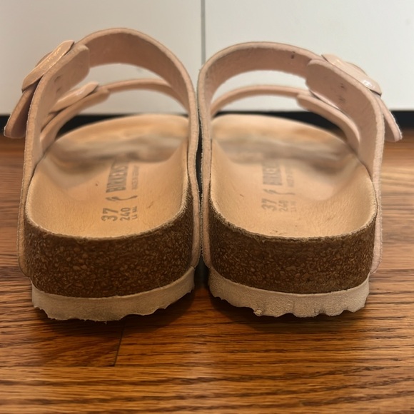 Birkenstock Arizona Vegan Iridescent Light Rose Microfiber Sandals - Picture 7 of 10